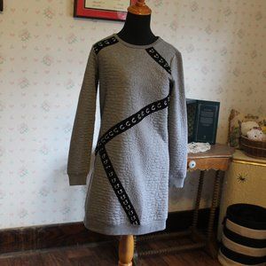Mark by Avon Sweatshirt-Inspired Mini Dress with Hardware, Small